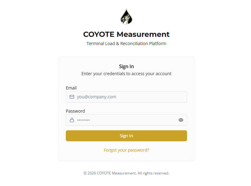 Sign in page with email and password fields